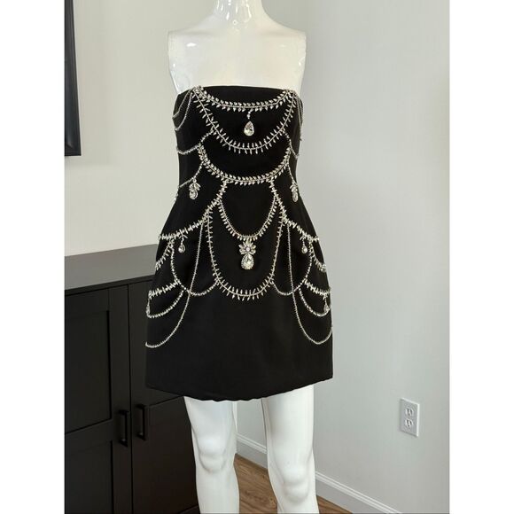 SIMKHAI Arta Embellished Strapless Minidress Size 6 - Picture 13 of 16